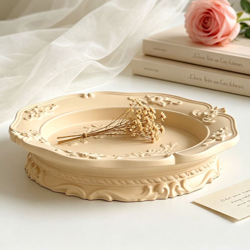 Elegant Vintage Baroque Lace S - Coaster Mold Round 评论和价格