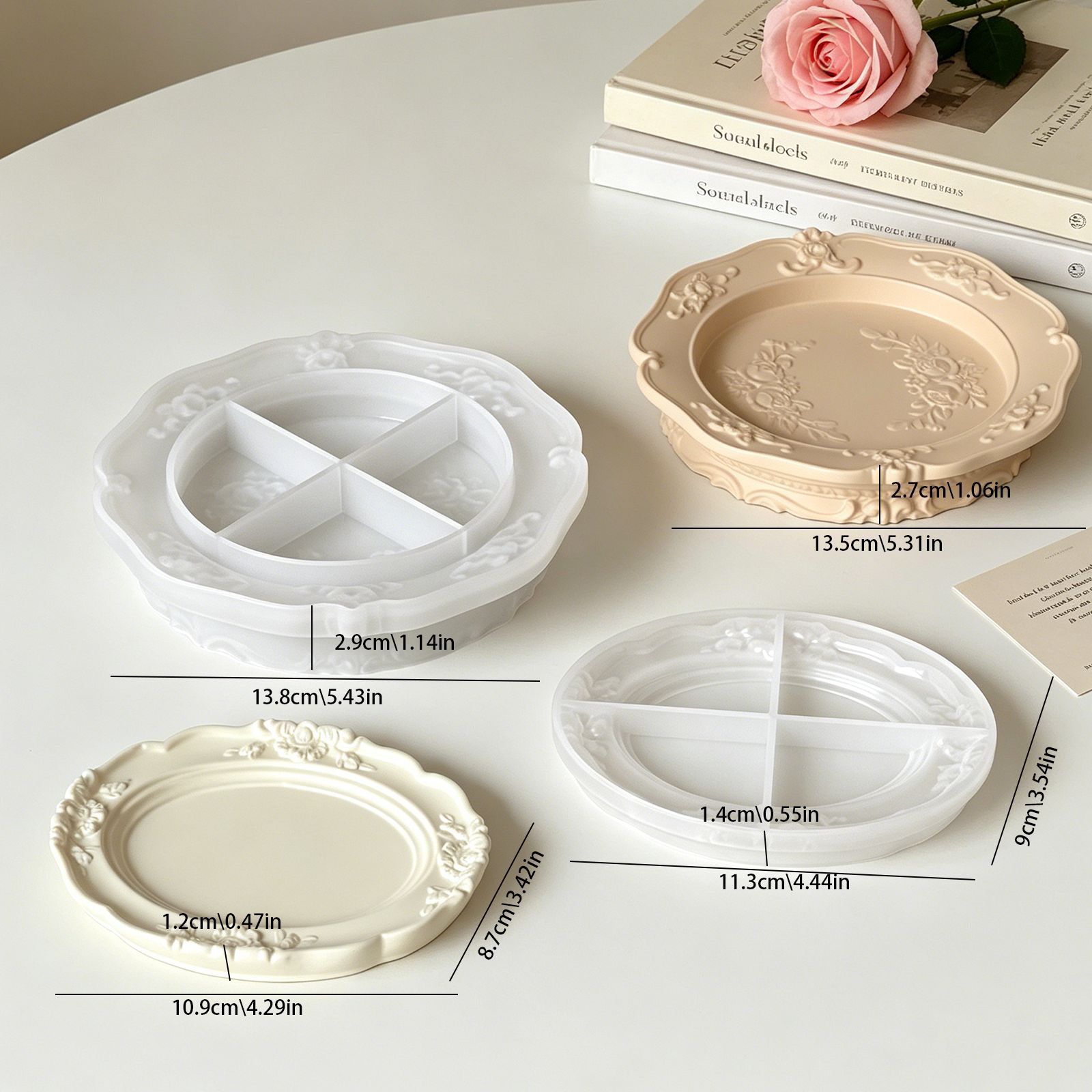 Elegant Vintage Baroque Lace S - Coaster Mold Round 评论和价格