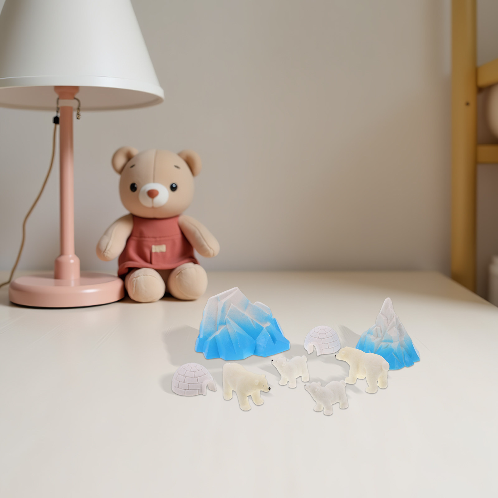 8Pcs Mini Resin Polar Bears Ar - Crafting Resin 评论和价格