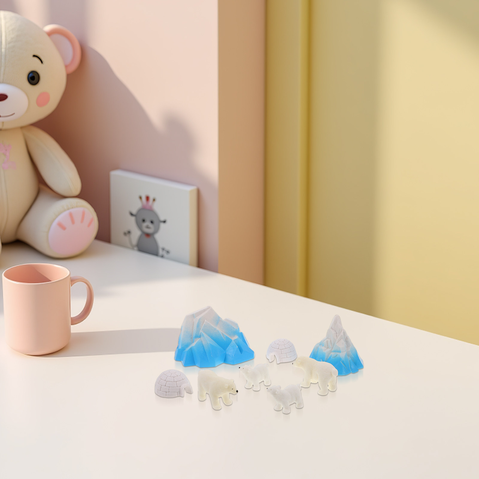 8Pcs Mini Resin Polar Bears Ar - Crafting Resin 评论和价格