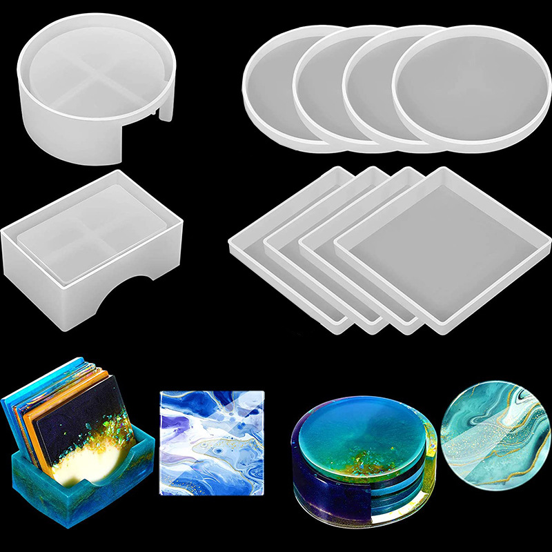 5Pcs/Set DlY Epoxy Resin Cup C - Coaster Mold Round 评论和价格