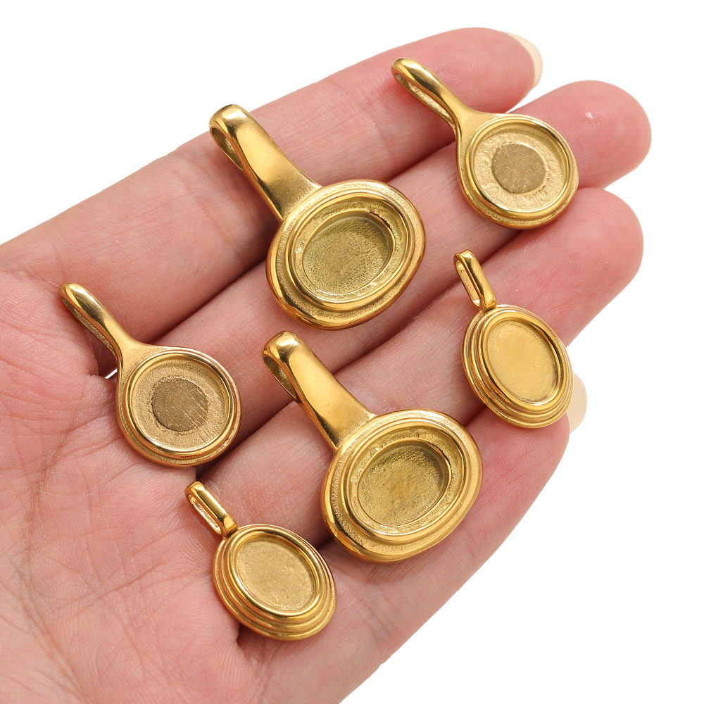 5pcs Stainless Steel Round Ova - Resin Craft Supplies 评论和价格