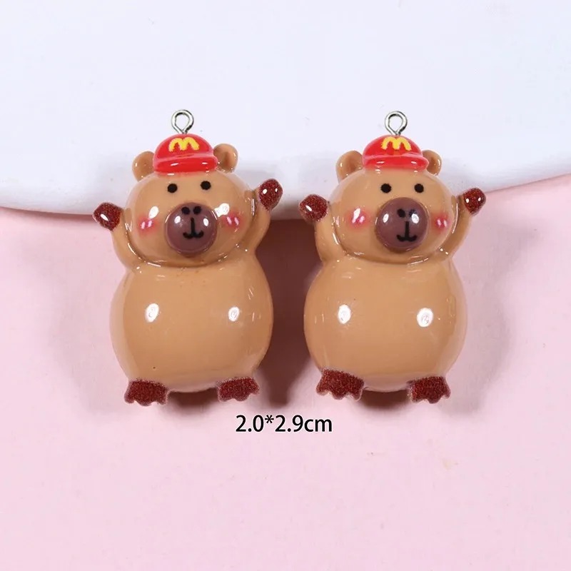 10Pcs Glossy Flatback Capybara - Resin Craft Supplies 评论和价格
