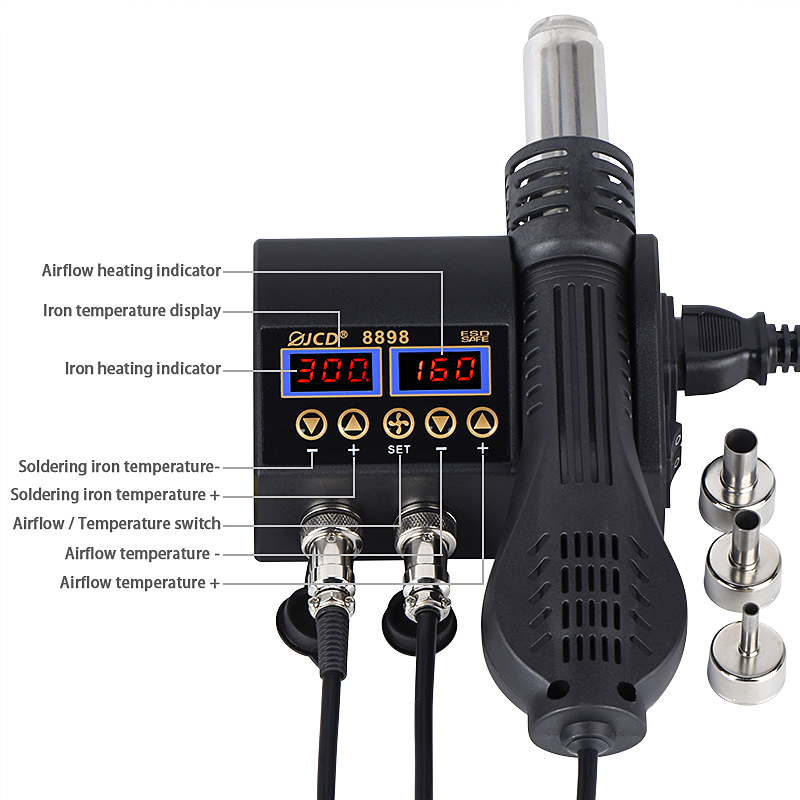 2 in 1 750W Hot Air Gun LCD Di - Heat Gun Small 评论和价格