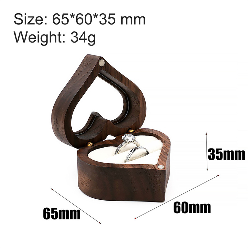 1Pcs Heart Walnut Wood Ring Bo - Wood Ring Blank 评论和价格