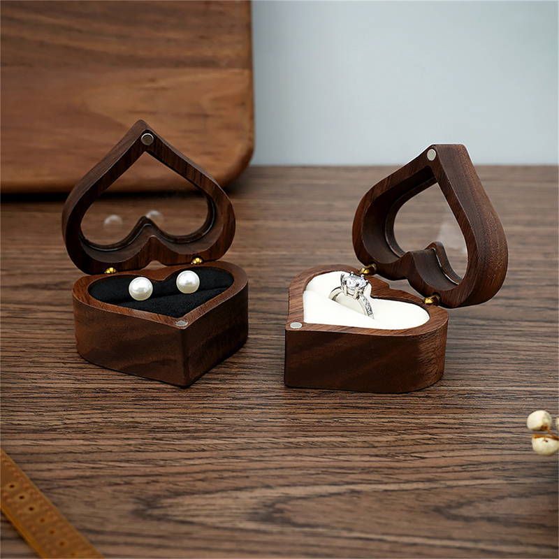 1Pcs Heart Walnut Wood Ring Bo - Wood Ring Blank 评论和价格