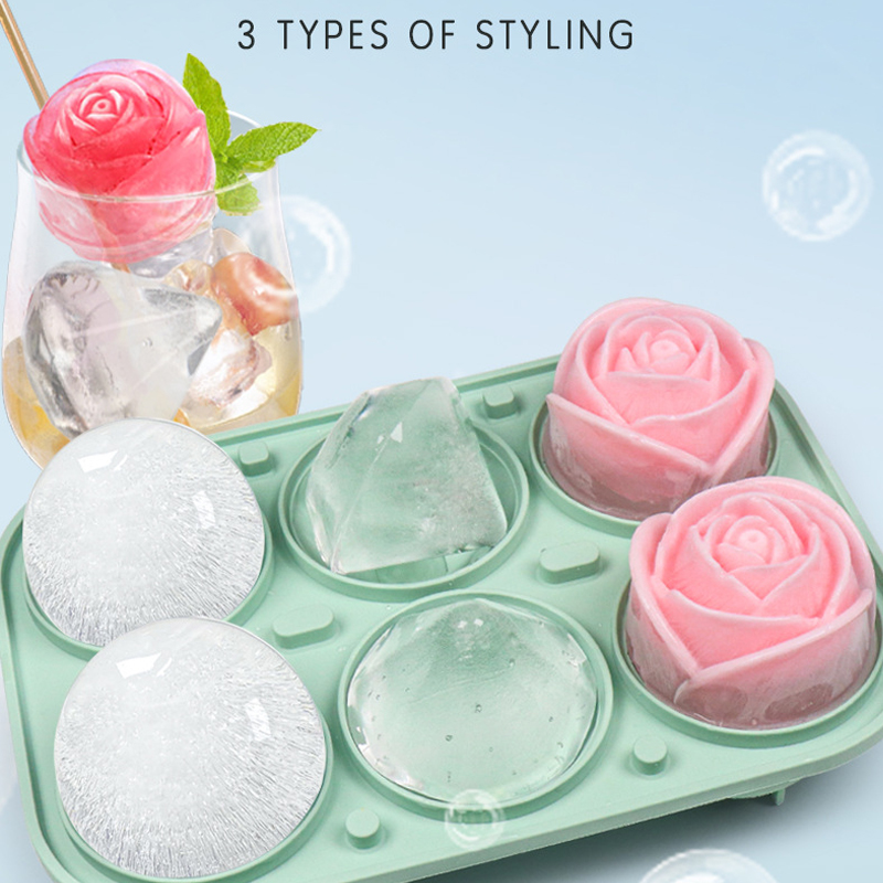 3D Rose Diamond Round Ice Cube - Coaster Mold Round 评论和价格