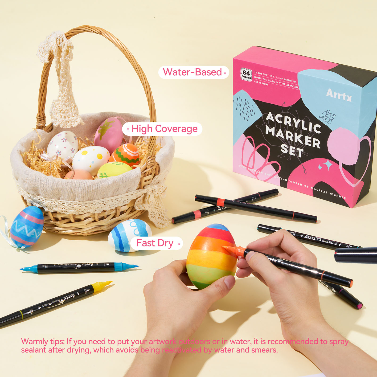 Arrtx 64 Colors Acrylic Paint  - Copic Marker Classic 评论和价格