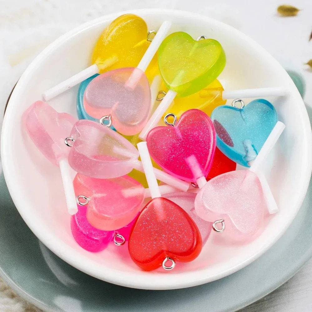 10Pcs Kawaii Sparkly Heart Lol - Resin Craft Material 评论和价格